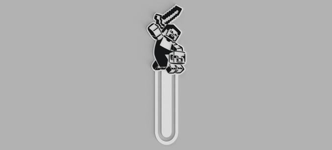 Minecraft Steve with Pig and Sword Logo Book Markers