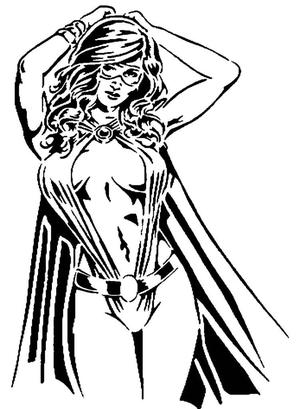 Hero Girl Stencil