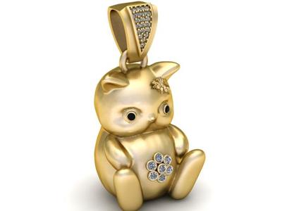 teddy bear pendant 3d printable model