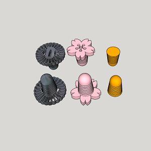 3D printing earplugs (Japanese traditional design 2 types set)
