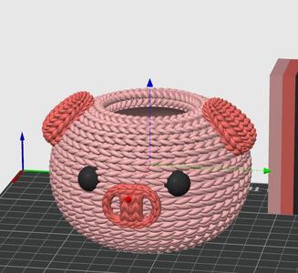 Pig Pot , Bowl, Pen Holder, Knitted , Crochet  3D print - STL File
