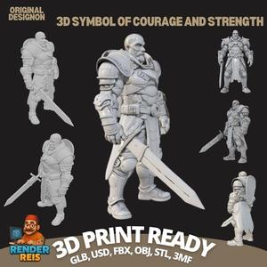 ⚔️ Embody Strength in 3D: Armored Bearded Male Warrior Printable Model