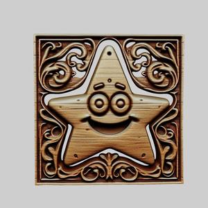 Patrick Star Cartoon Medallion for CNC Router Laser & 3D Printer