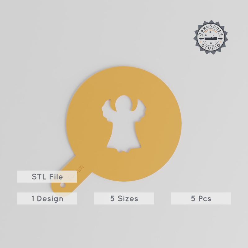 Angel Art Stencil Set, 5 Sizes, Compatible with Powdered Sugar, Cocoa & More, Ideal for Latte, Decor, Painting