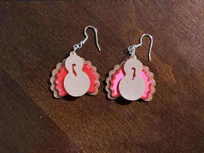 3 Layer turkey earrings