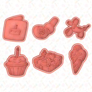 Birthday cookie cutter set of 6