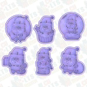 Christmas unicorn cookie cutter set of 6