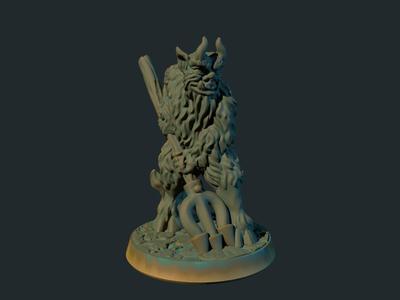 Devil with pitchfork  (supportless, FDM-friendly)