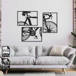 Bicycle 2D Wall Art STL SVG