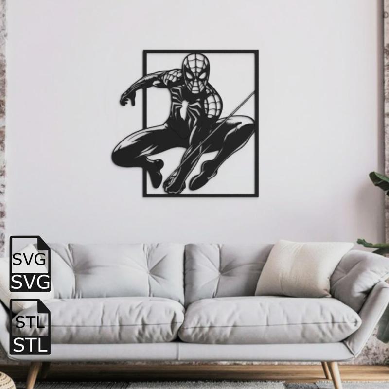 Spiderman 2D Wall Art STL SVG