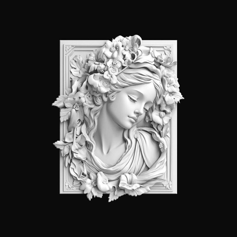 Floral Woman Relief