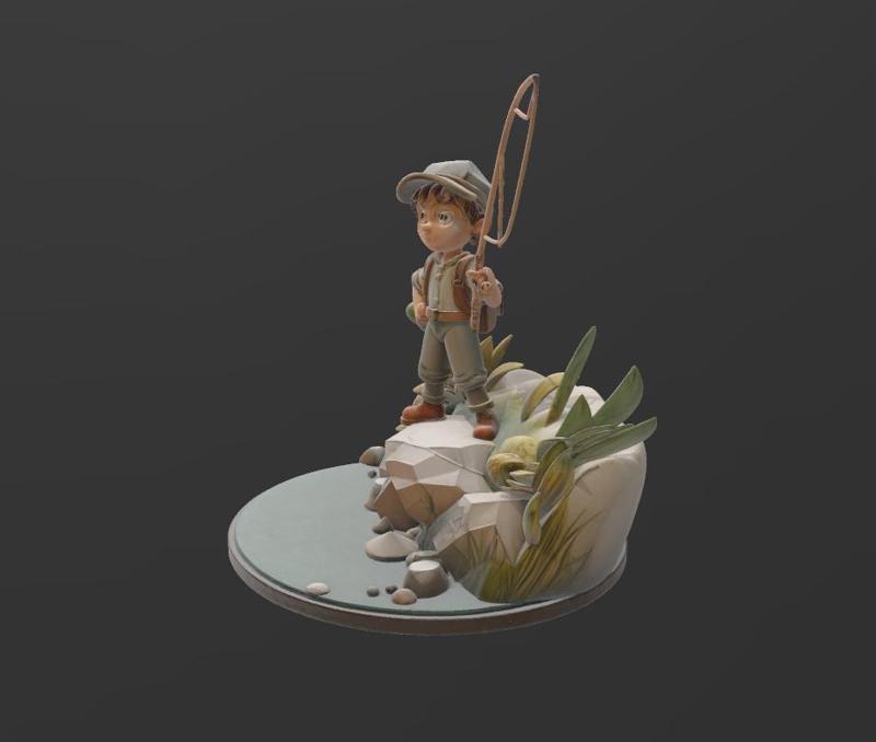 FISHERMAN 4 3D PRINTABLE MODEL HIGH QUALITY