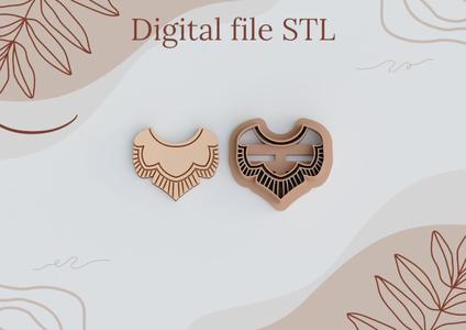 Digital STL files for 3D printing Clay earrings Boho Geometry cutters Polymer clay tools sharp version cutters download files