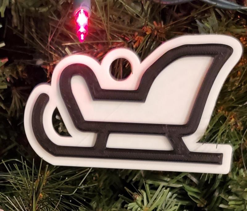 Christmas sleigh - Hanging Tree decoration - Holiday ornament  - Navidad ornament