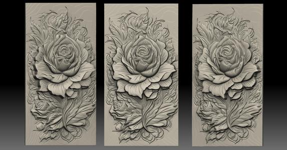 Flowers Relief 3D print model