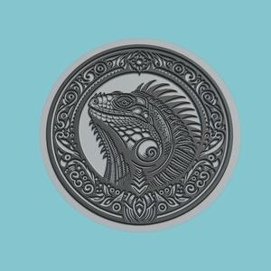 Iguana Medallion Iguana 3d Print Model