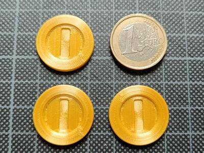 Super Mario coin for your Shopping cart. Print 100 of these for 1Up. With keyring hole