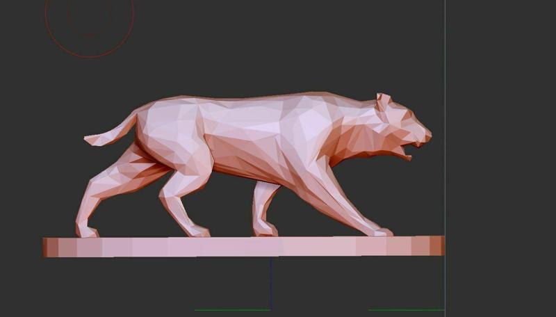 saber-toothed cat low poly model