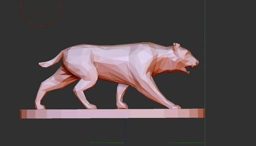 saber-toothed cat low poly model
