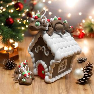 Gingerbread Dragon with House