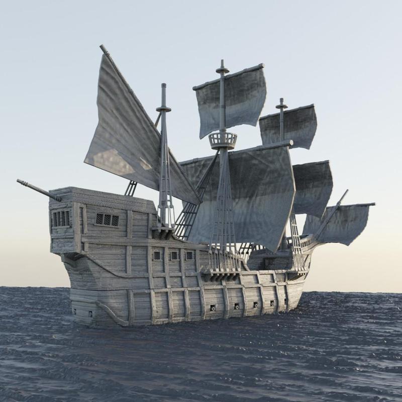 Medieval Carrack 28 MM Tabletop Terrain