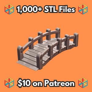 Enchanted Garden Wooden Bridge for Fairy and Gnome Scenes MineeForm FDM 3D Print STL File