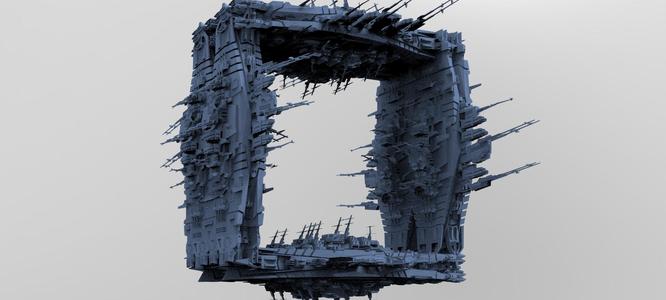Cube Space station Huge 3