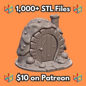 Fairy Garden Whimsical Hobbit House with Stone Path MineeForm FDM 3D Print STL File