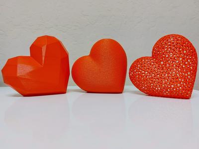 3 of Hearts - low poly heart, voronoi, smooth