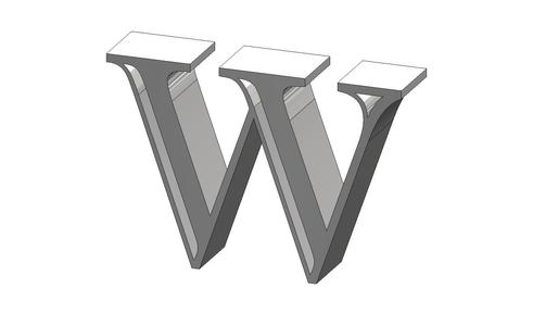 W Letter Imprint MT Shadow Font Letter