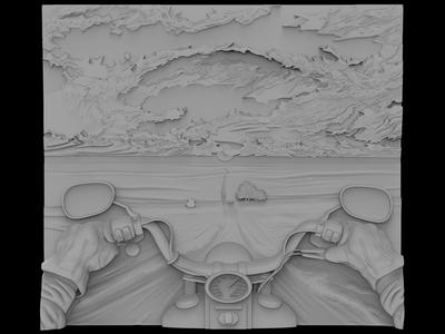 3D Model STL File for CNC Router/Laser & 3D Printer Biker Road