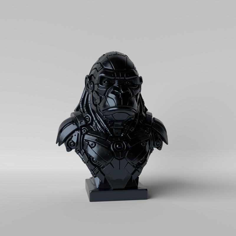 Cyber Gorilla – Futuristic Mecha Gorilla Bust