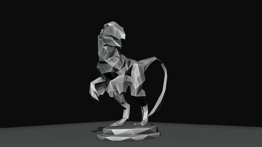 velociraptor roaring low poly stl