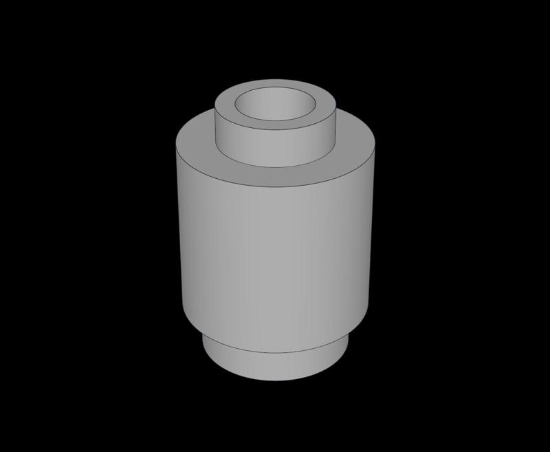 Lego Compatible (3062b.dat) Brick  1 x  1 Round with Hollow Stud