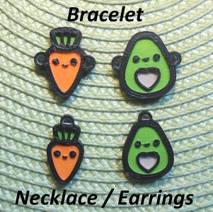 4 Food Necklaces, Bracelets, Earrings, Jewelry