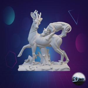 Hyena Attacks Deer Decor