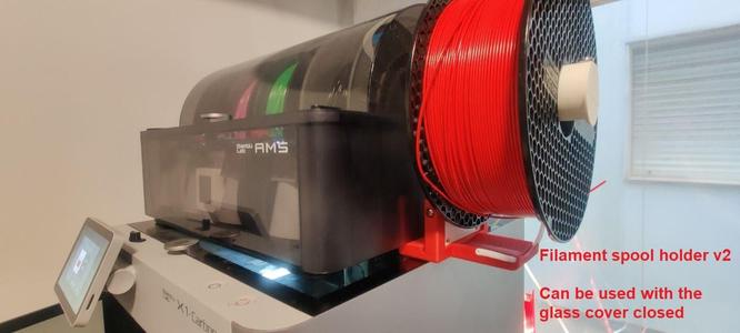 BambuLab X1 side filament spool holder (REMIX)