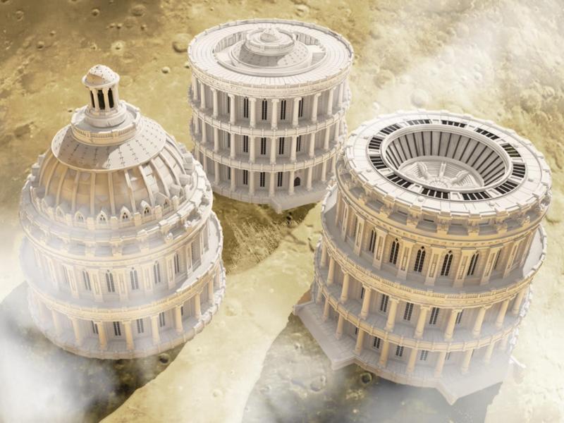 Concretium Capitol Building - for 8-12mm sci-fi wargames