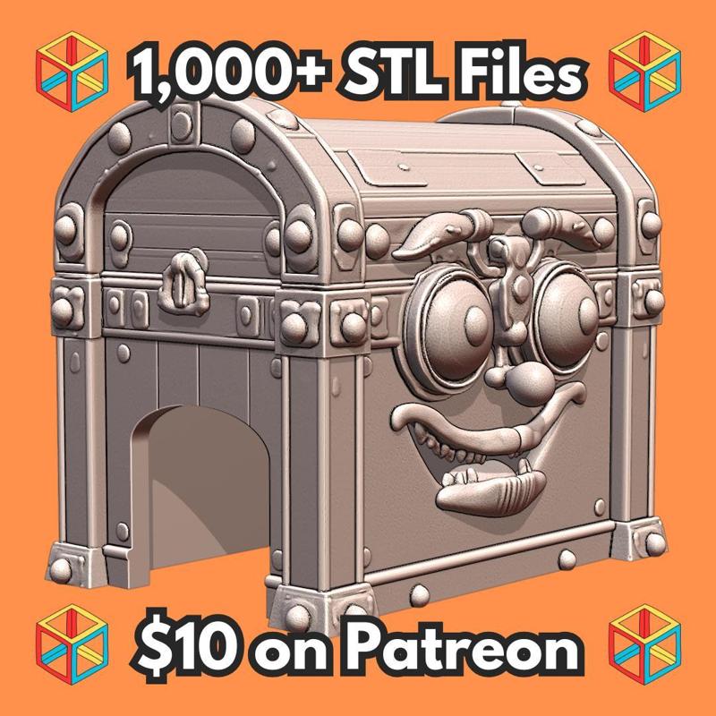 Whimsical Treasure Chest Shaped Pet Hideaway for Reptiles and Small Animals MineeForm FDM 3D Print STL File