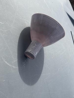 Resin funnel with filter end