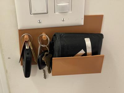 Light Switch Valet for keys, wallet, & or purse