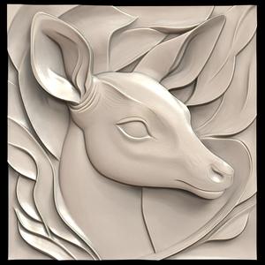 3D Model STL File for CNC Router/Laser & 3D Printer A Musk Deer Mesmerizing with Its Scent