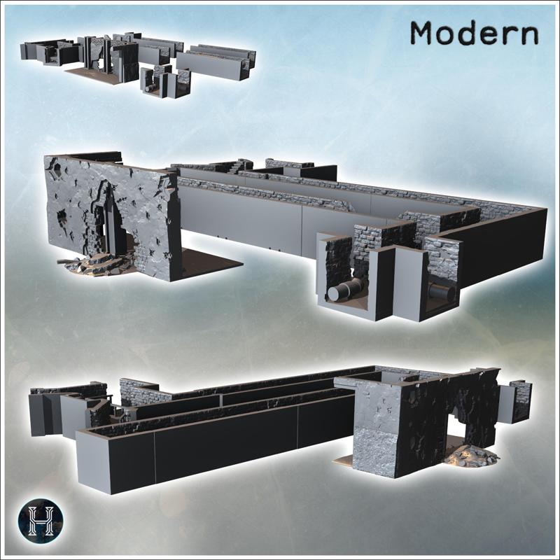 Modular underpass set with urban piping (3) - Modern WW2 WW1 World War Diaroma Wargaming RPG Mini Hobby