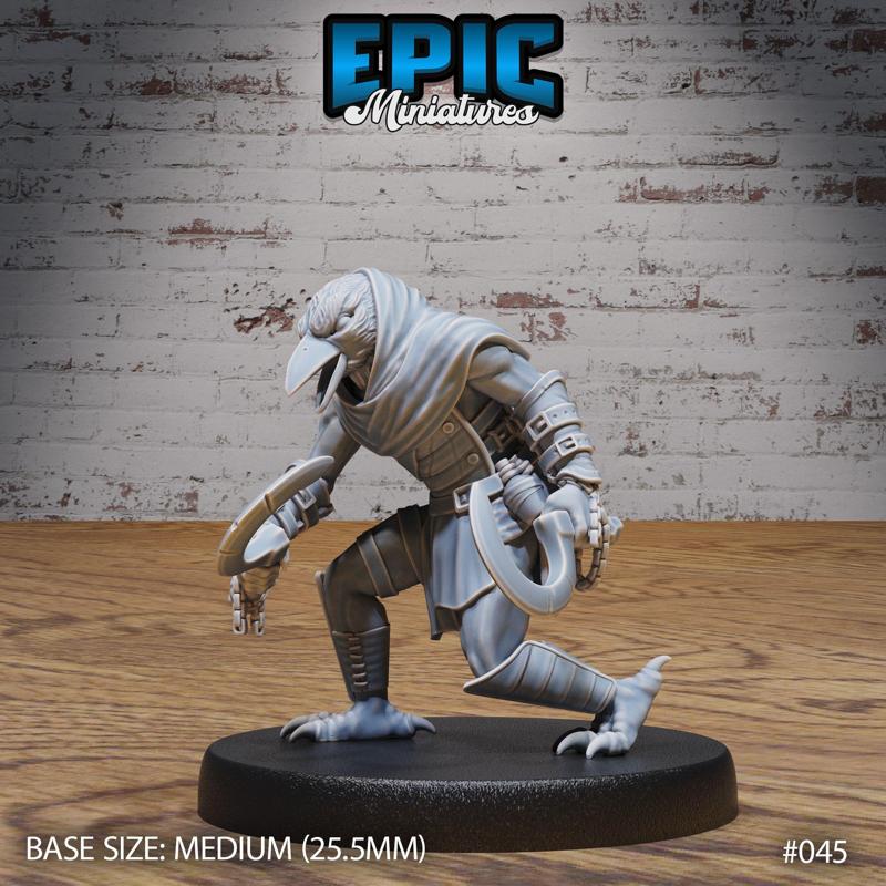 Kenku Bird Tribe Rogue / Avian Humanoid / Crow Folk Fighter / Birdfolk Warrior / Raven Creature / Wild Forest Animal Beast / Vagabond Encounter