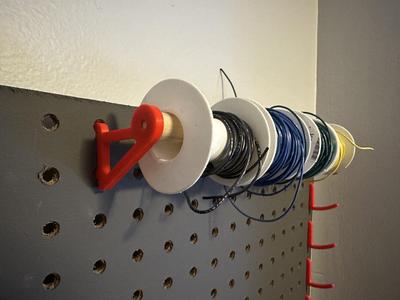Pegboard wire spool holder