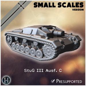 Sturmgeschutz StuG III Ausf. C (Sd.Kfz. 142-1) (small scales version) - Germany Eastern Western Front Normandy Stalingrad Berlin Bulge WWII 4mm 6mm 10mm 12mm