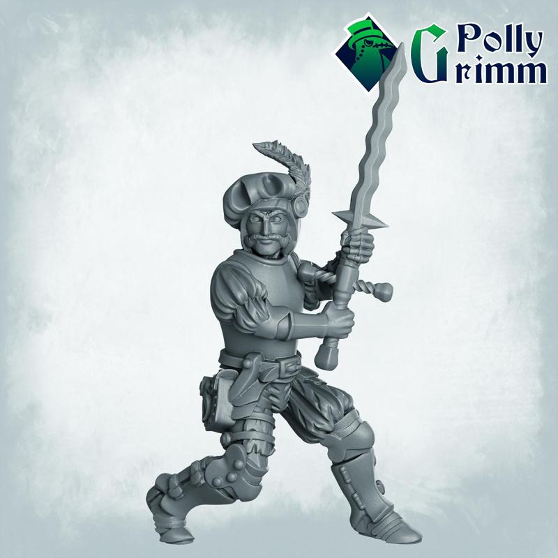 Fantasy and historic miniatures for tabletop games. Imperial Humans. Men at arms, landsknecht