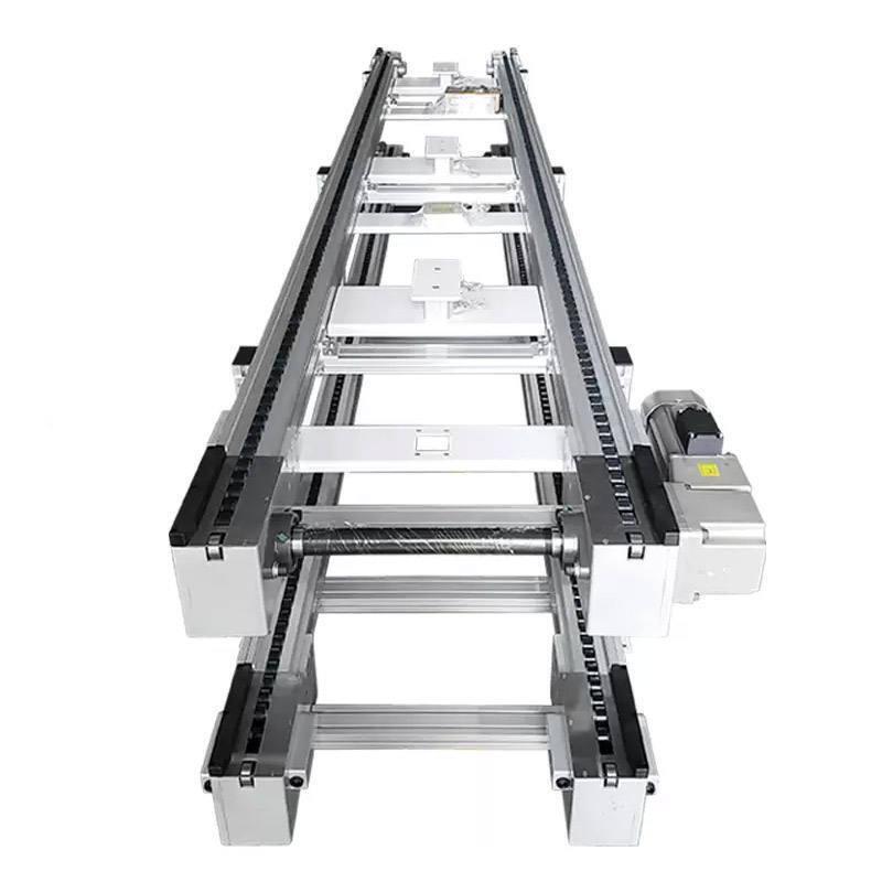 3D CAD Model – Double-Speed Chain Pallet Conveyor with Adjustable-Speed Assembly Line
