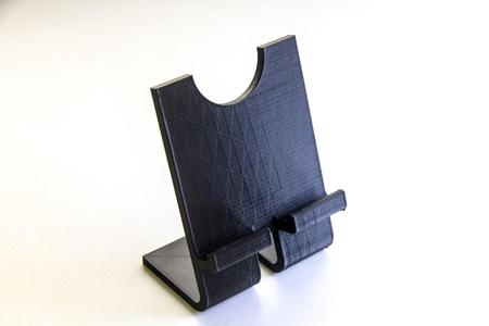 Universal Phone Stand with charging and finger ring cutouts