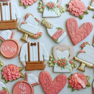 set of 7 wedding cutters and stamps